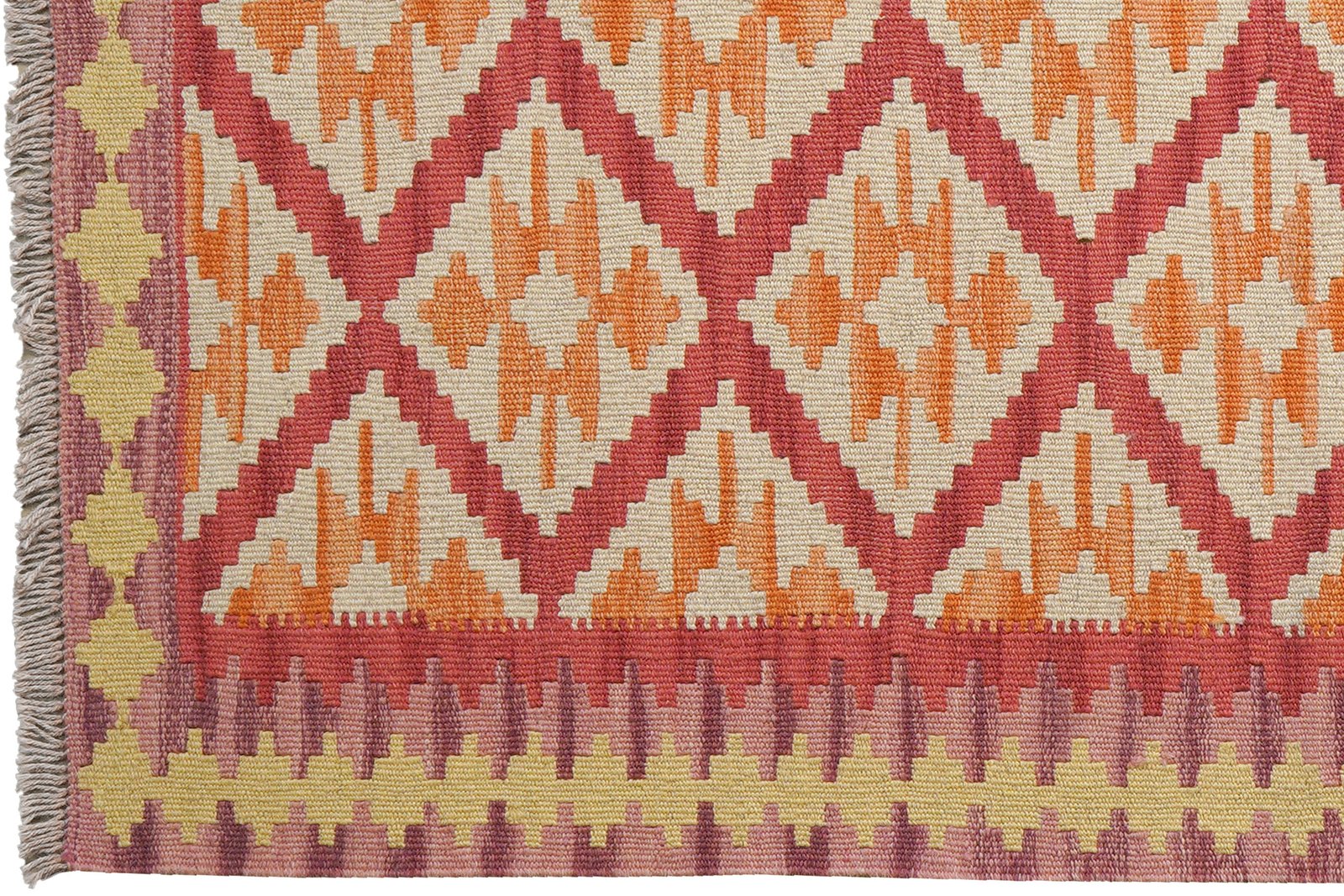 Kelim Gashgai — Handmade, 102x147 cm, Red, 100% Virgin Wool | View 3