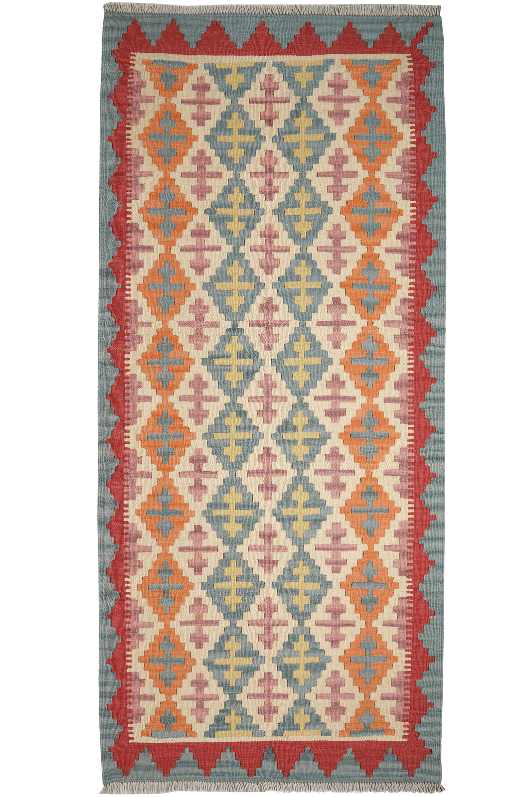 Kelim Gashgai — Handmade, 86x201 cm, Beige, 100% Virgin Wool | Main view