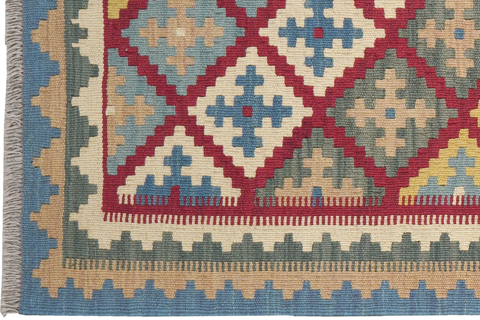 Kelim Gashgai — Handmade, 82x197 cm, Red, 100% Virgin Wool | View 3