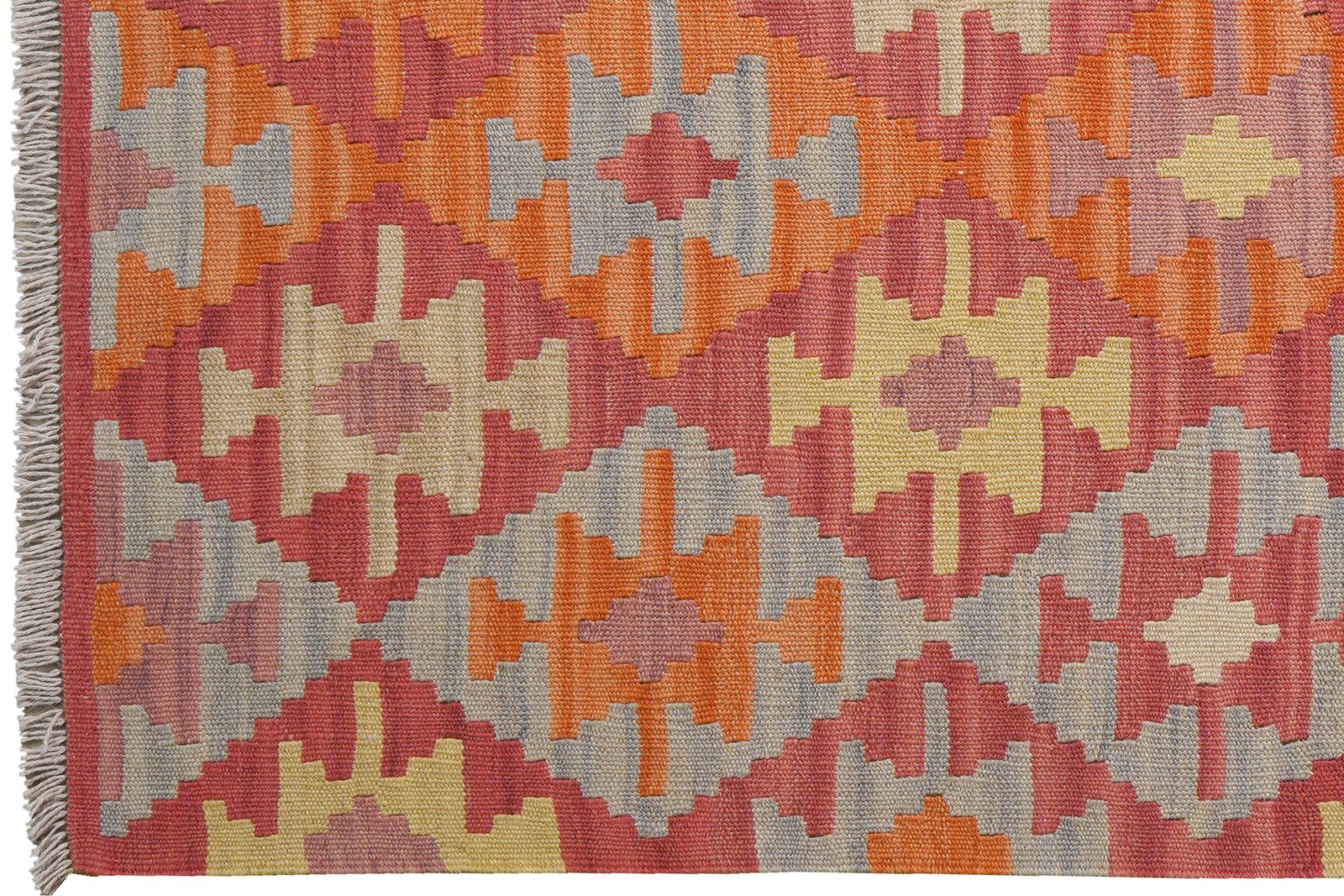 Kelim Gashgai — Handmade, 129x171 cm, Pink, 100% Virgin Wool | View 3
