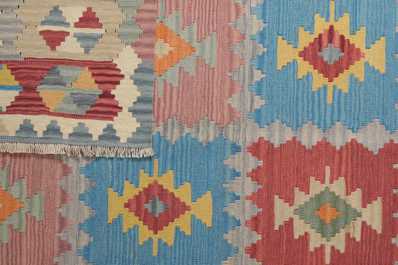 Kelim Gashgai — Handmade, 176x239 cm, Grey, 100% Virgin Wool | View 6