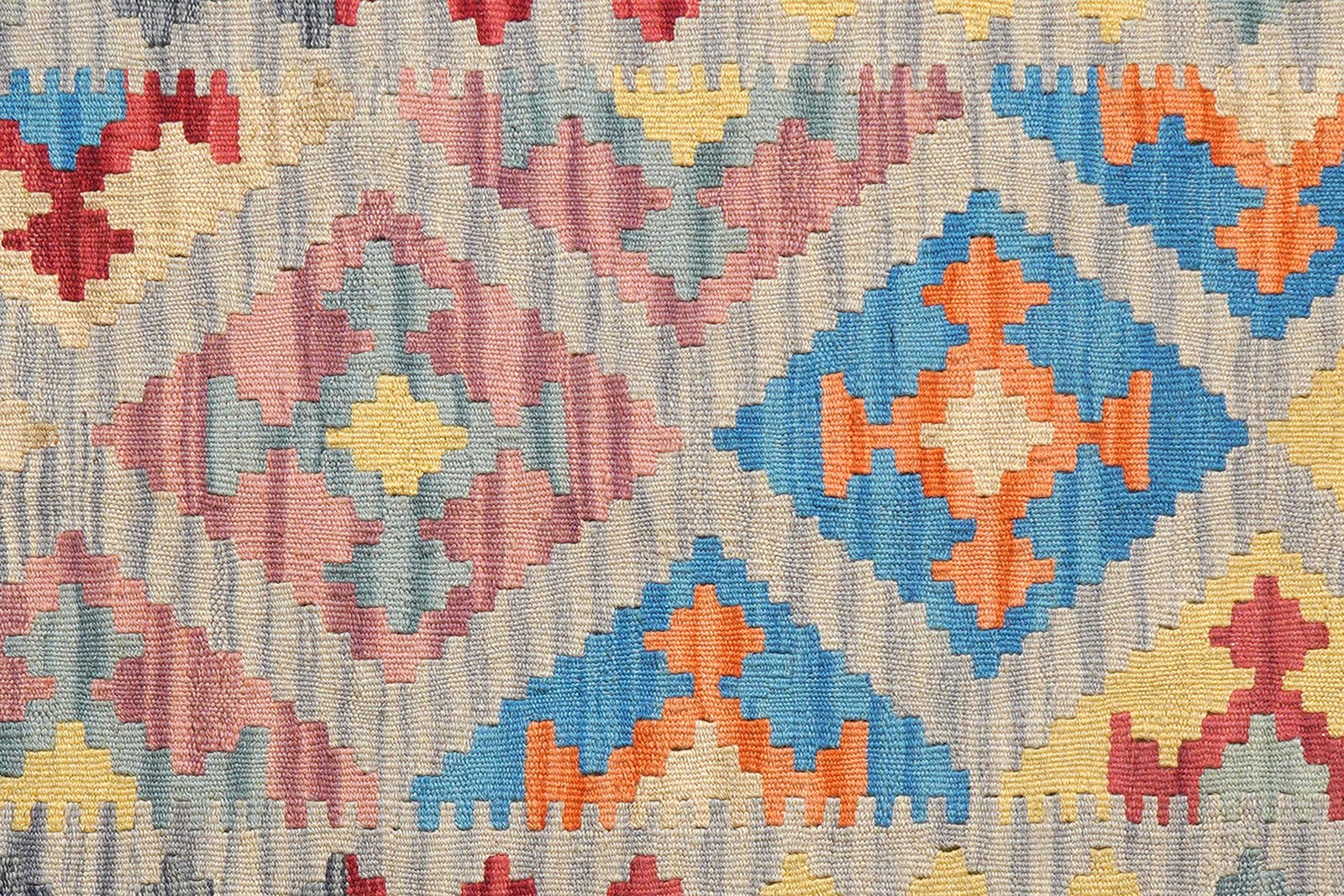 Kelim Gashgai — Handmade, 101x140 cm, Beige, 100% Virgin Wool | View 5