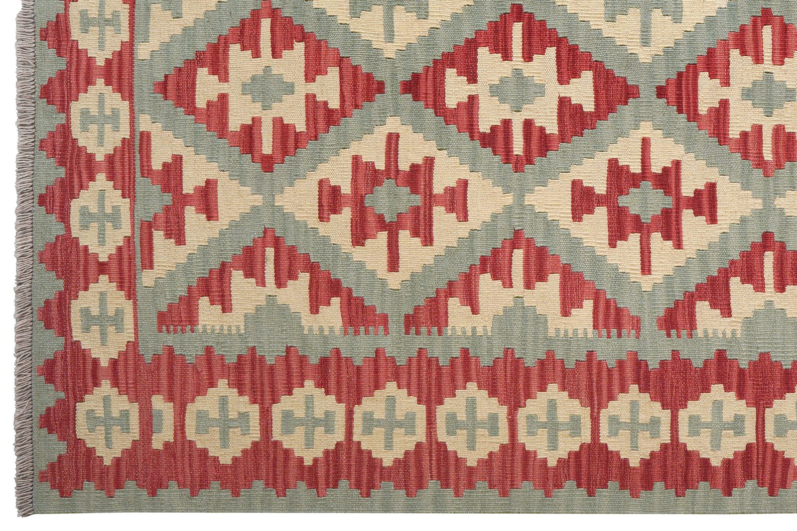 Kelim Gashgai — Handmade, 179x250 cm, Green, 100% Virgin Wool | View 3