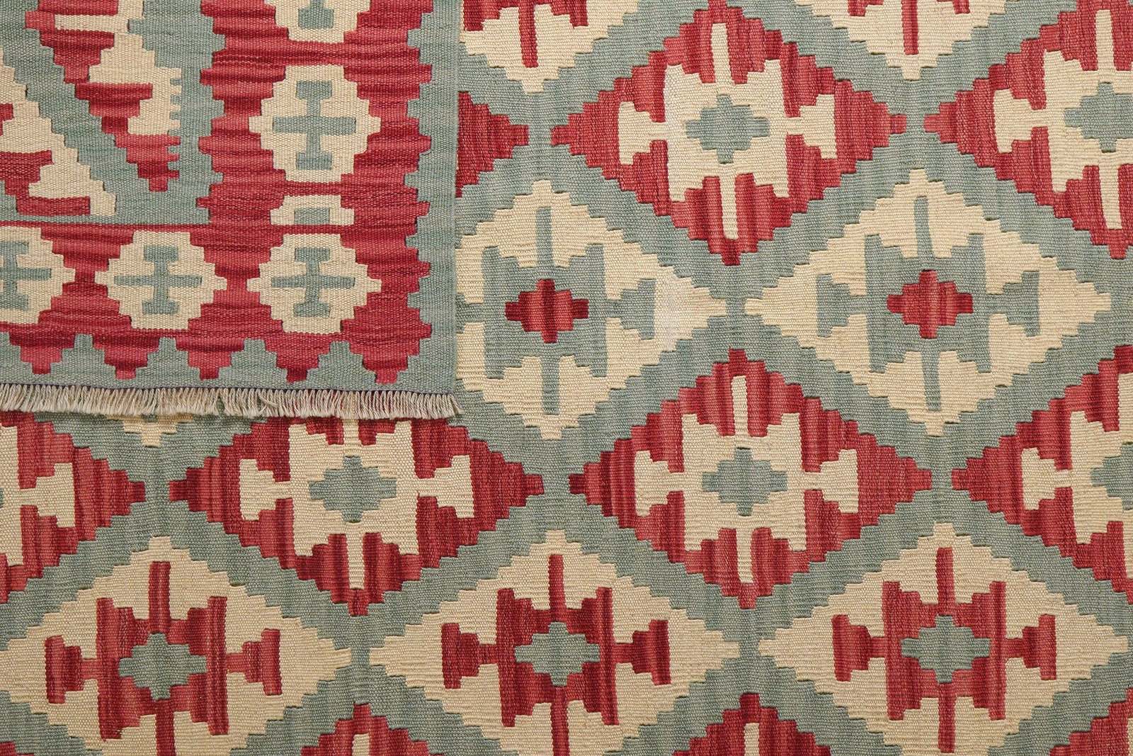 Kelim Gashgai — Handmade, 179x250 cm, Green, 100% Virgin Wool | View 6