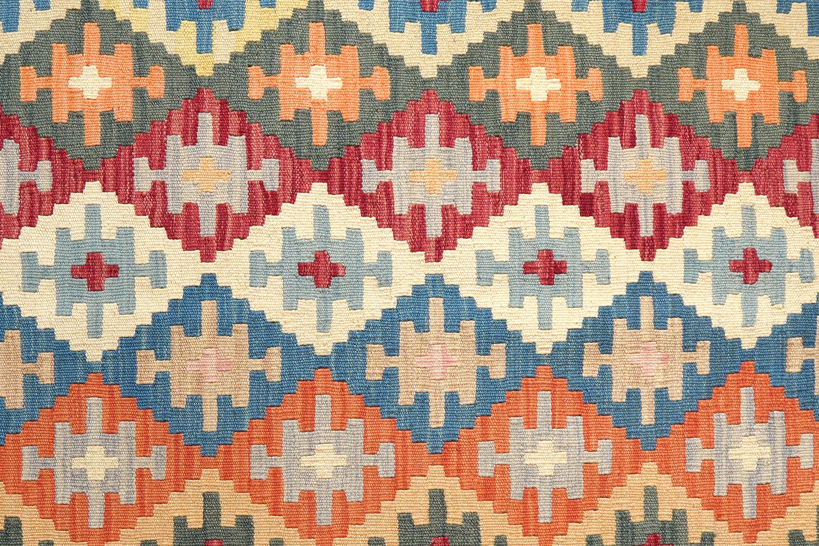 Kelim Gashgai — Handmade, 158x152 cm, Green, 100% Virgin Wool | View 5
