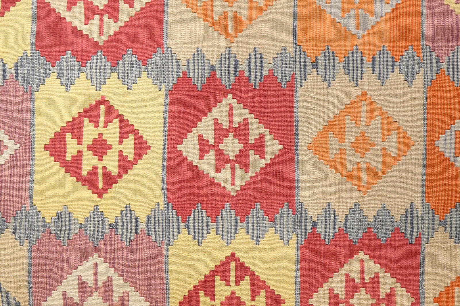 Kelim Gashgai — Handmade, 197x240 cm, Blue, 100% Virgin Wool | View 5