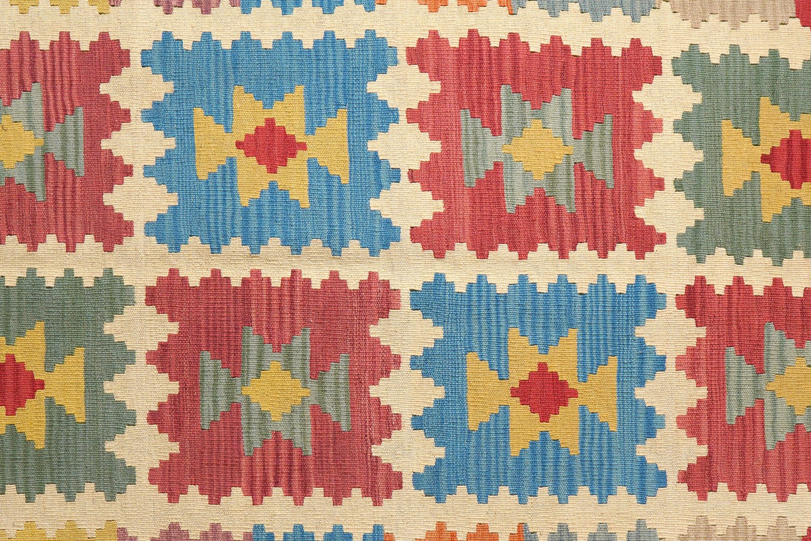Kelim Gashgai — Handmade, 173x238 cm, Beige, 100% Virgin Wool | View 5
