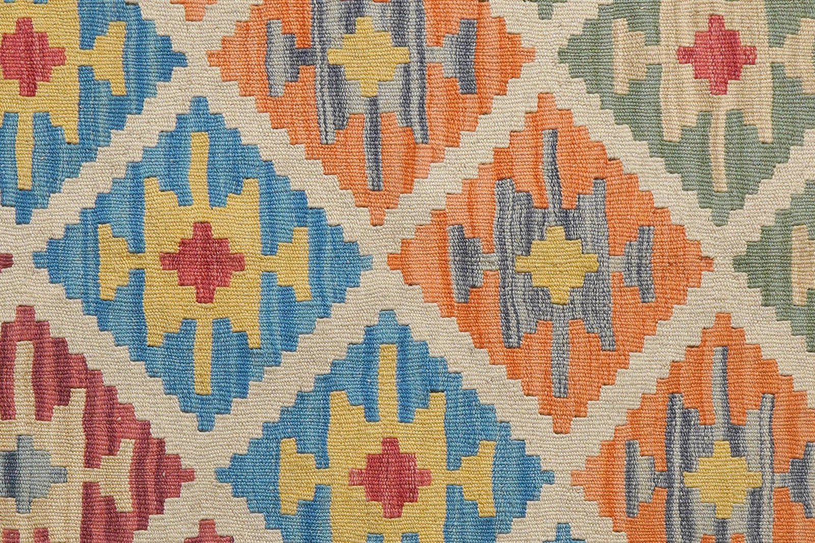 Kelim Gashgai — Handmade, 151x201 cm, Beige, 100% Virgin Wool | View 5