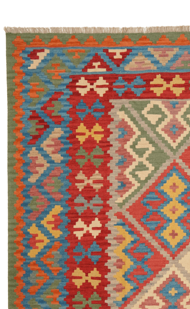 Kelim Gashgai — Handmade, 255x355 cm, Beige, 100% Virgin Wool | View 3