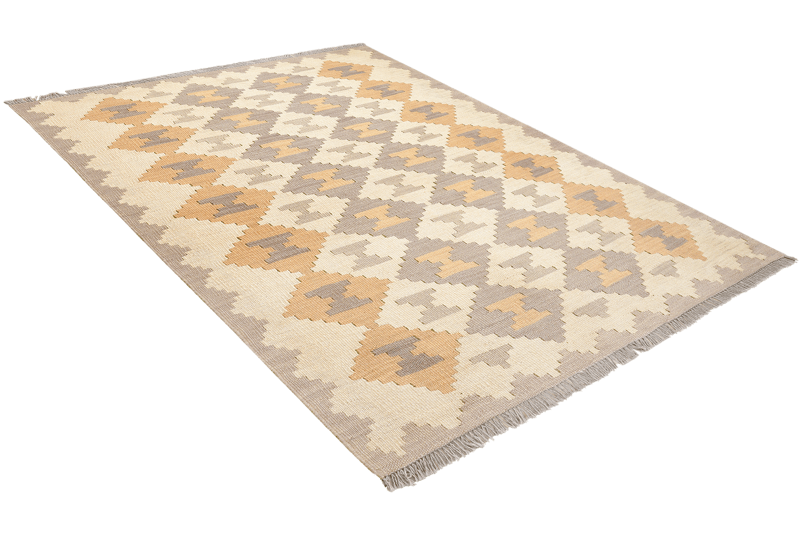 Kelim Gashgai — Handmade, 118x167 cm, Beige, 100% Virgin Wool | View 4