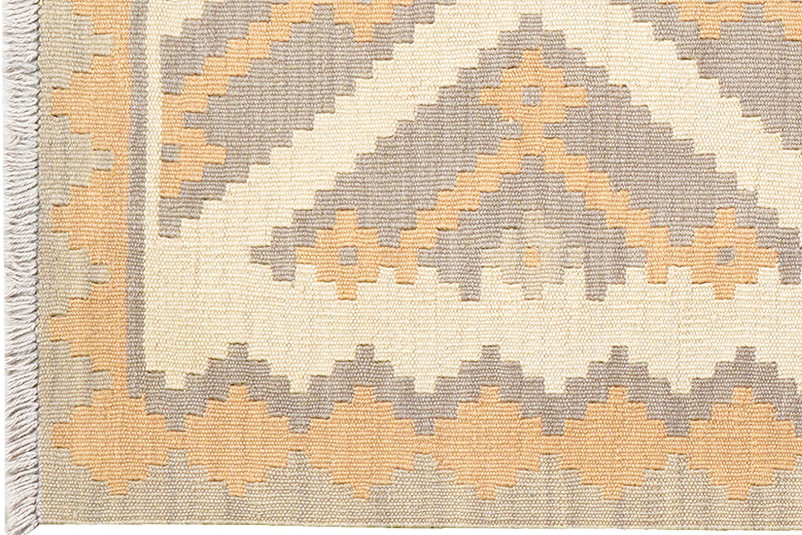 Kelim Gashgai — Handmade, 84x203 cm, Beige, 100% Virgin Wool | View 3