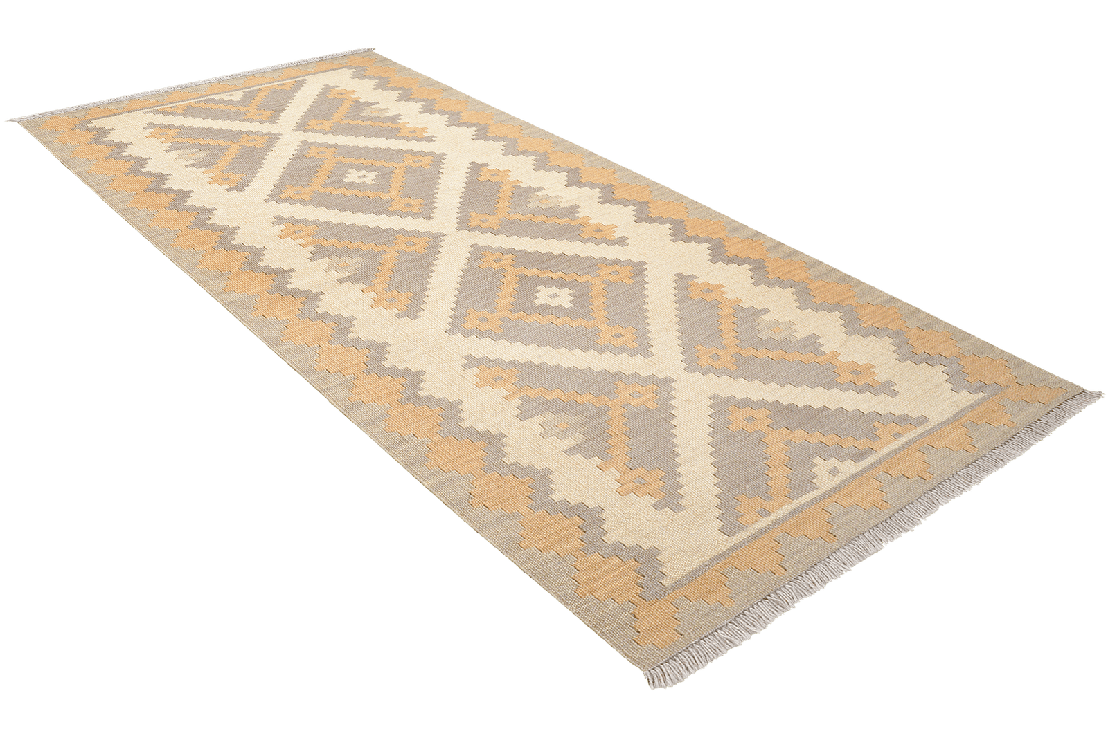 Kelim Gashgai — Handmade, 84x203 cm, Beige, 100% Virgin Wool | View 4