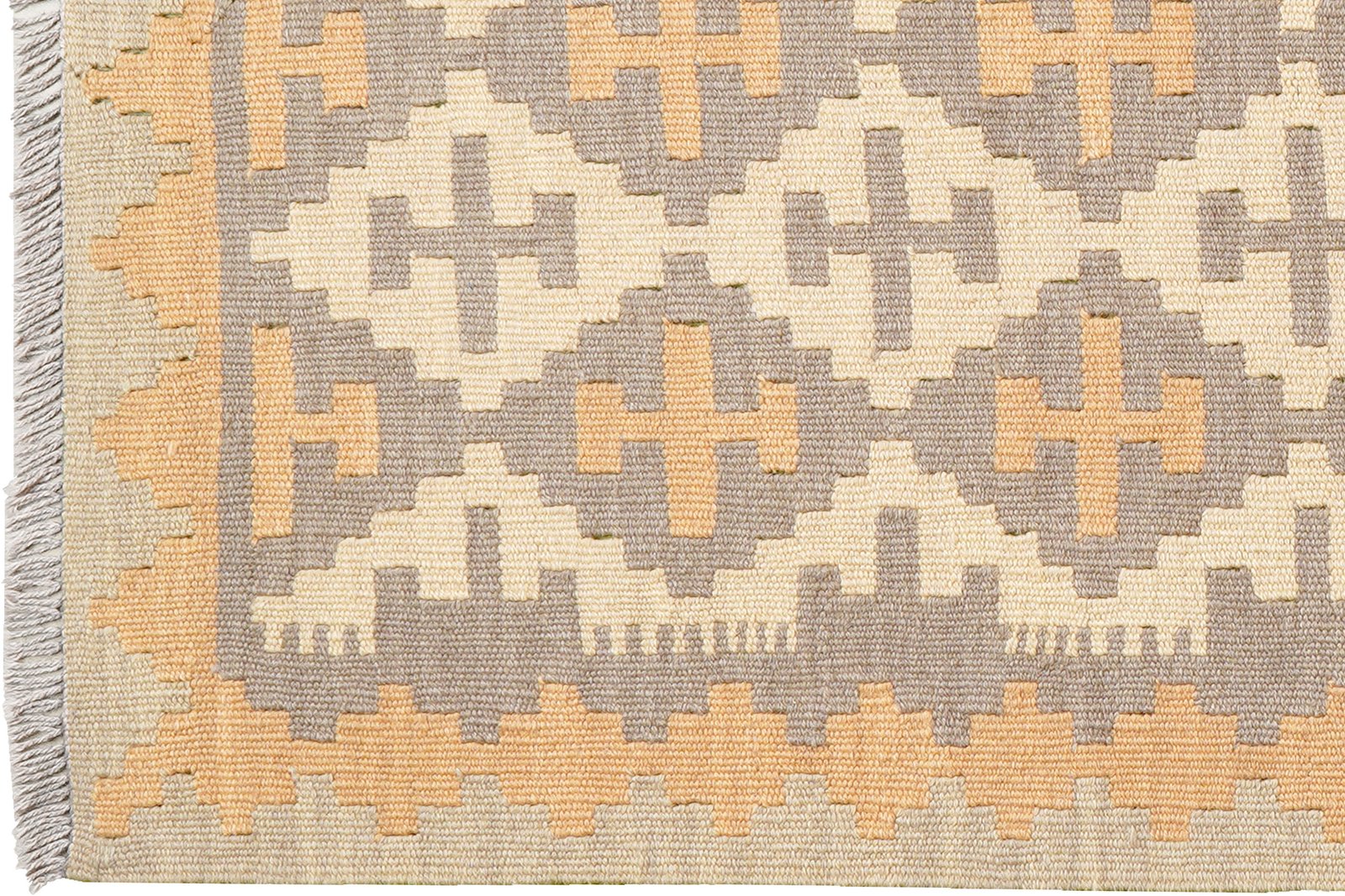 Kelim Gashgai — Handmade, 84x195 cm, Beige, 100% Virgin Wool | View 3