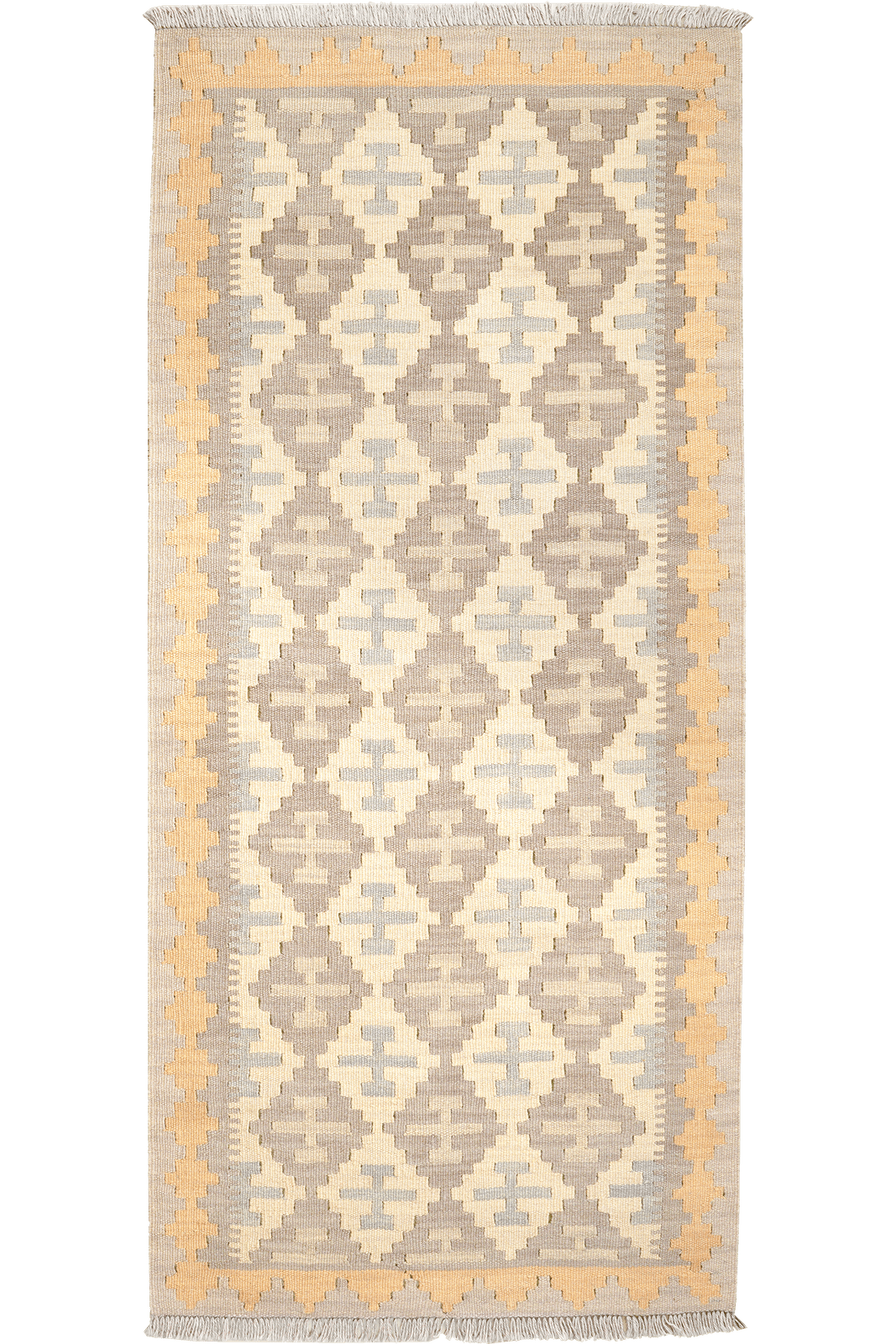 Kelim Gashgai — Handmade, 84x188 cm, Beige, 100% Virgin Wool | Main view