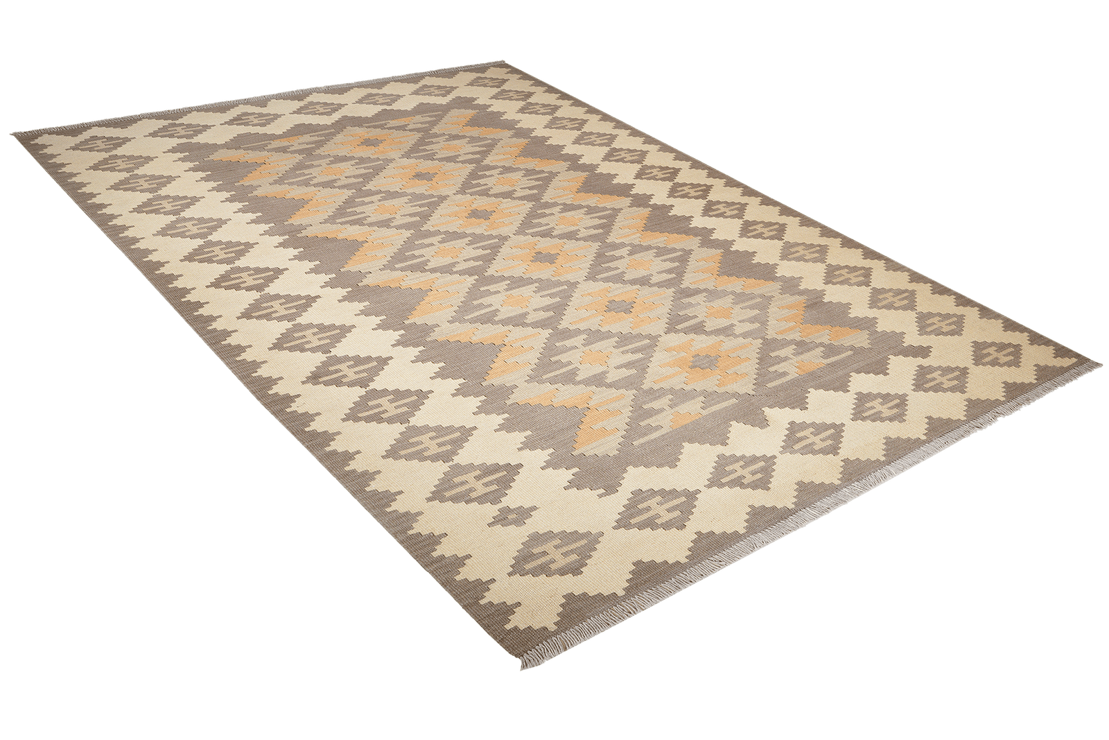 Kelim Gashgai — Handmade, 169x238 cm, Grey, 100% Virgin Wool | View 4