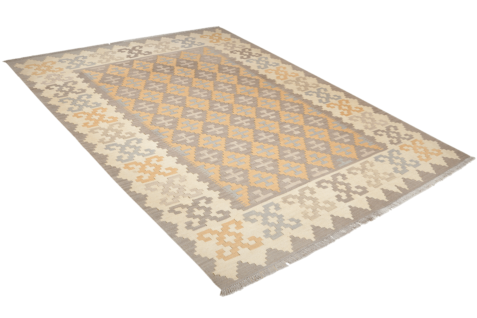 Kelim Gashgai — Handmade, 178x235 cm, Grey, 100% Virgin Wool | View 4