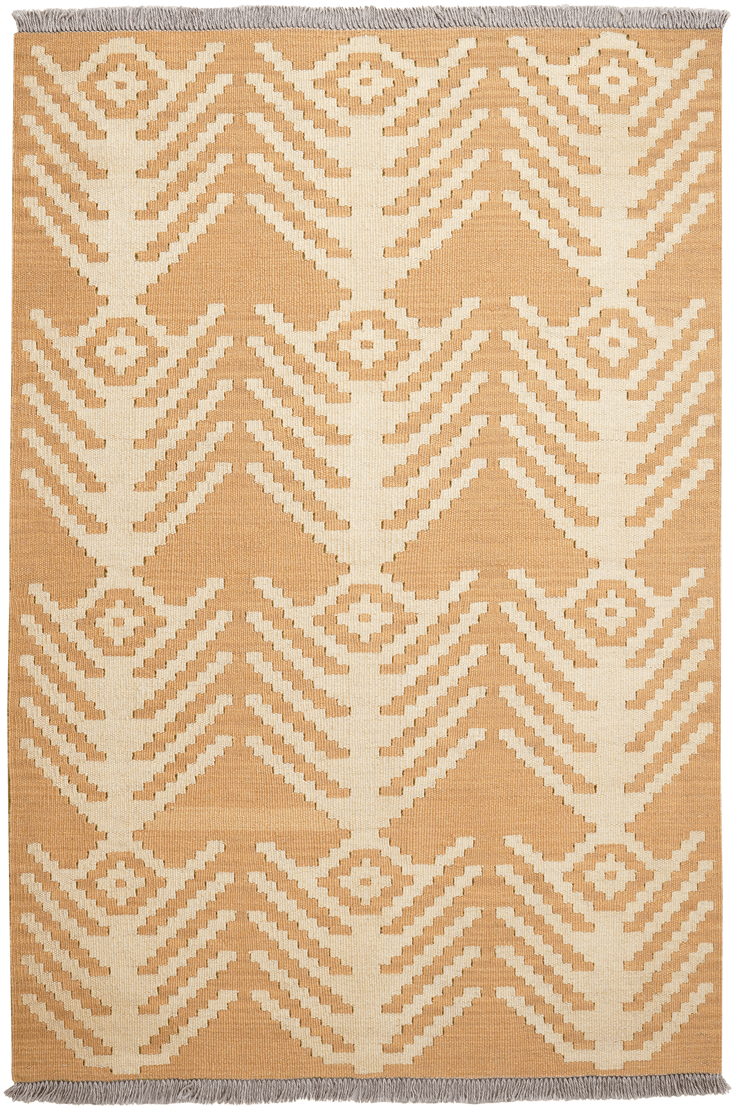 Kelim Gashgai — Handmade, 102x150 cm, Yellow, 100% Virgin Wool | Main view