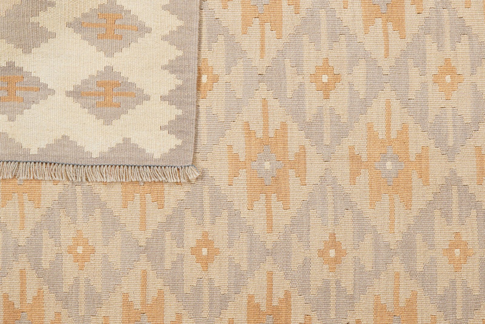 Kelim Gashgai — Handmade, 169x236 cm, Grey, 100% Virgin Wool | View 6
