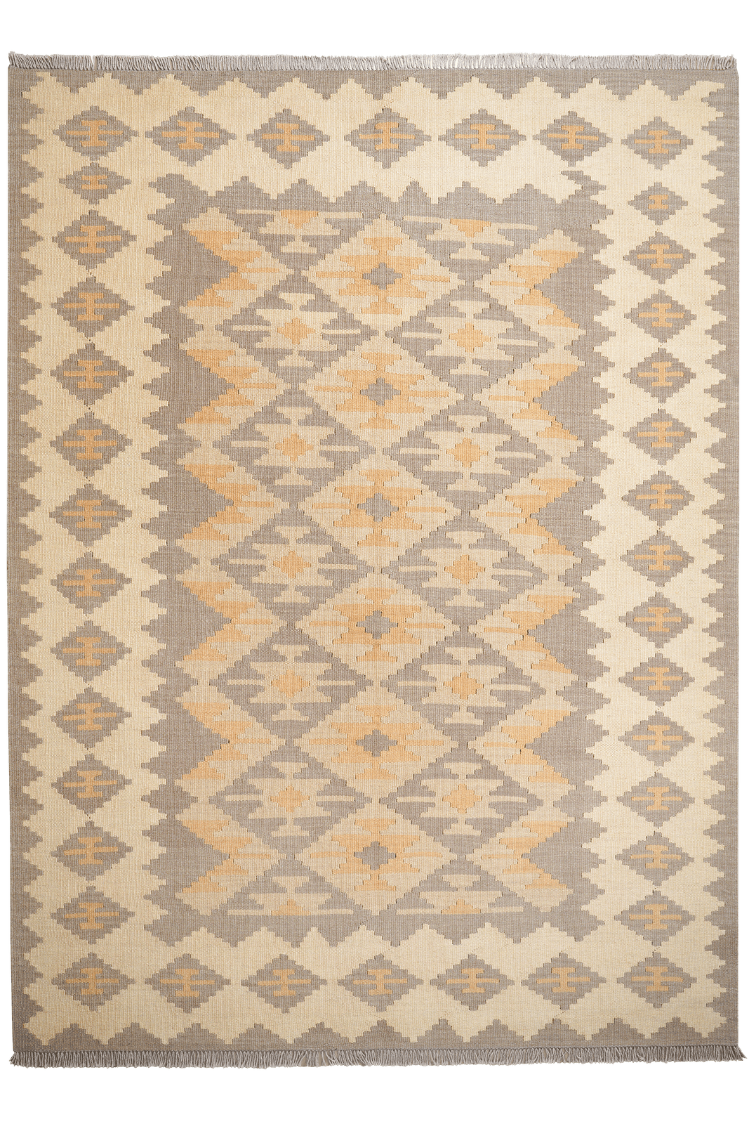 Kelim Gashgai — Handmade, 171x233 cm, Grey, 100% Virgin Wool | Main view