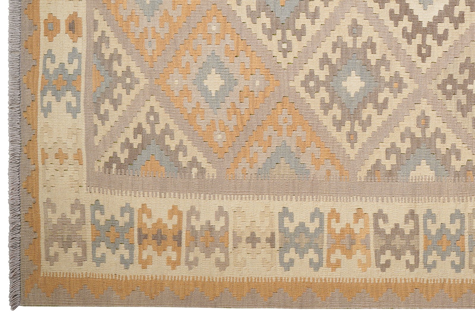 Kelim Gashgai — Handmade, 182x246 cm, Grey, 100% Virgin Wool | View 3