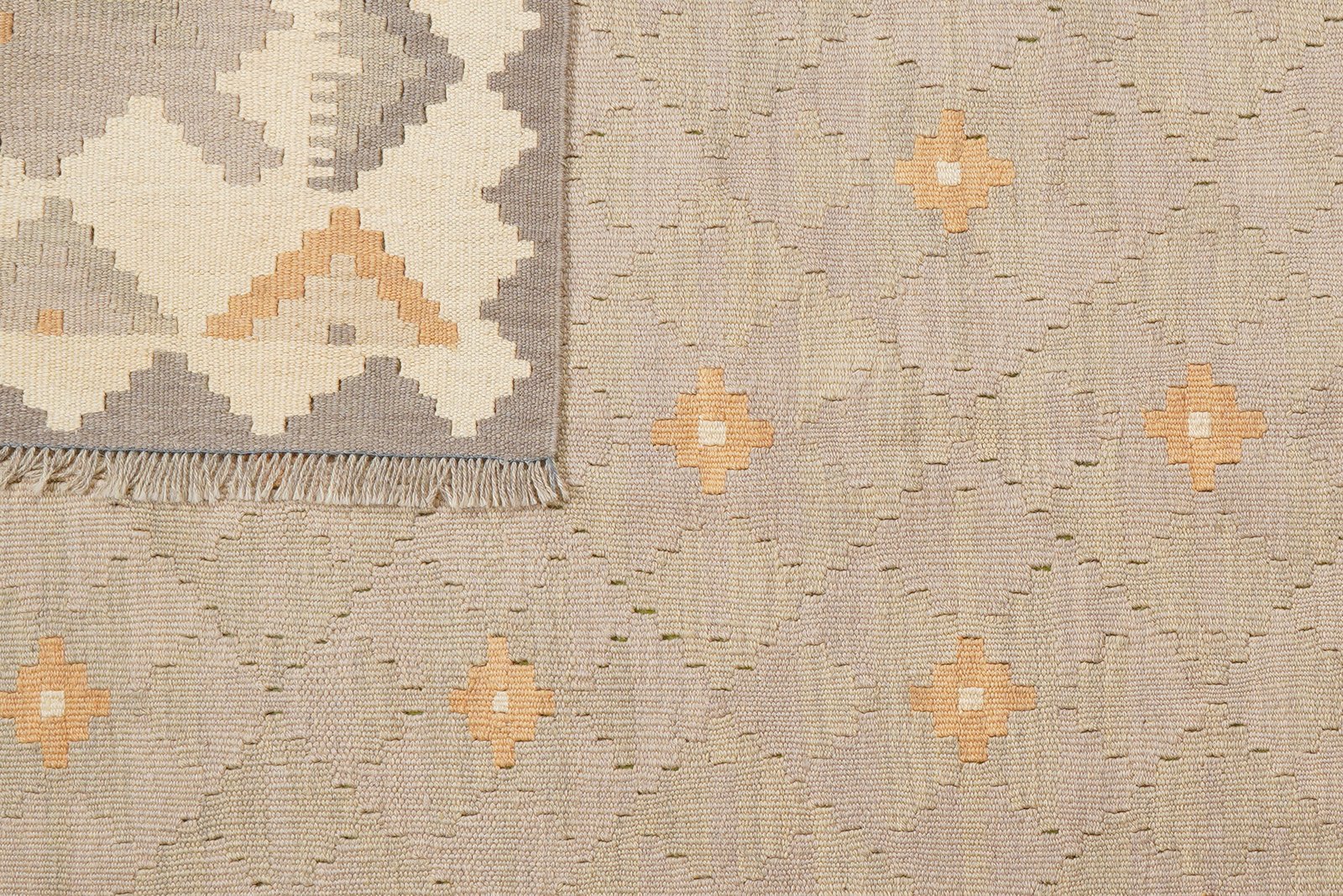 Kelim Gashgai — Handmade, 173x233 cm, Grey, 100% Virgin Wool | View 6