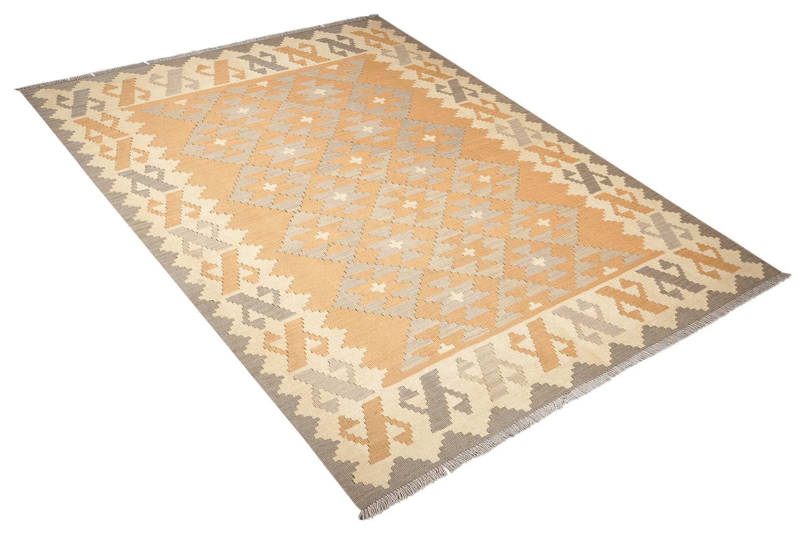 Kelim Gashgai — Handmade, 174x229 cm, Yellow, 100% Virgin Wool | View 4
