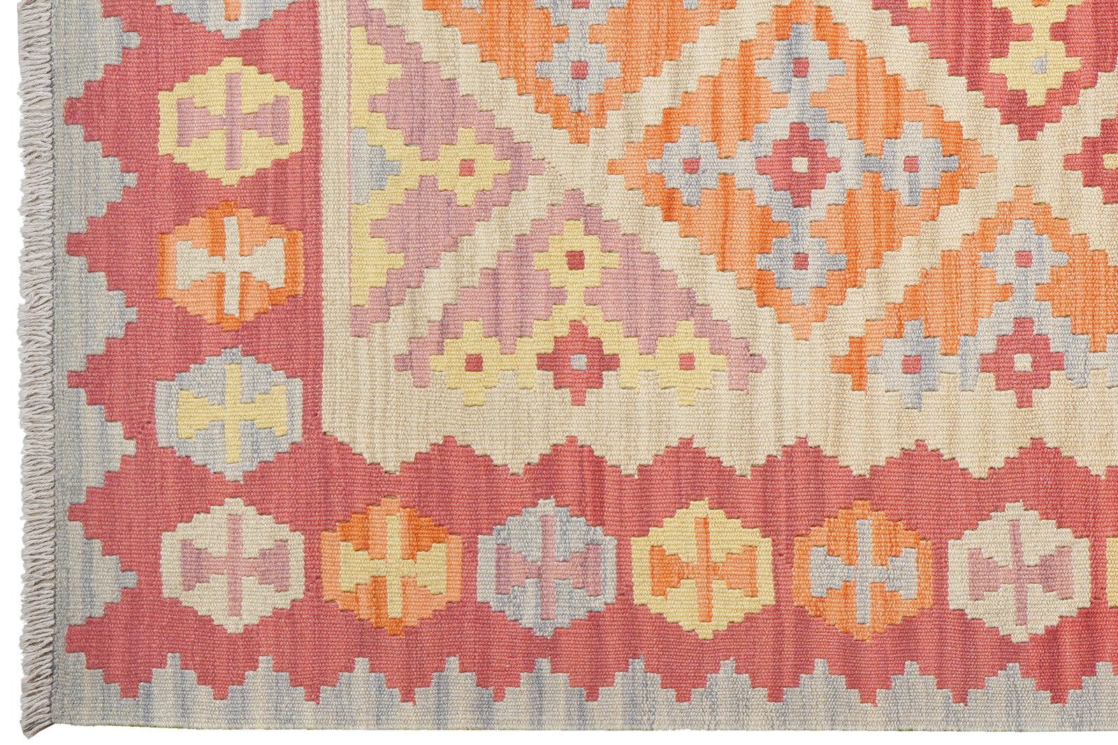 Kelim Gashgai — Handmade, 132x170 cm, Beige, 100% Virgin Wool | View 3