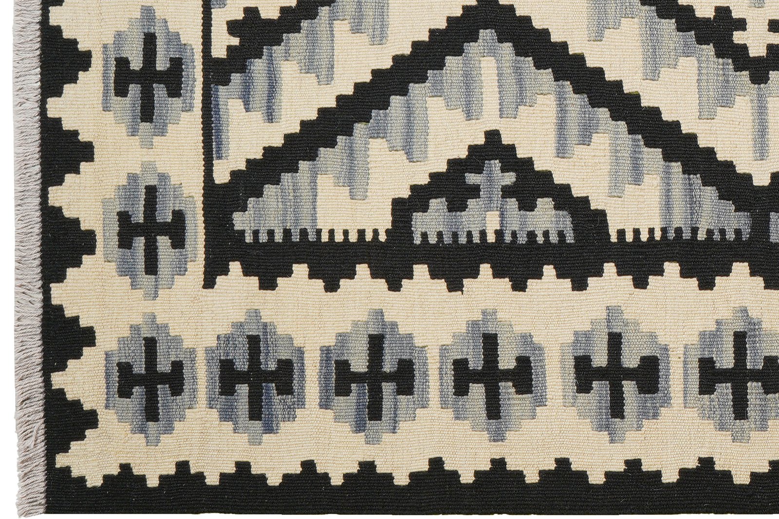 Kelim Gashgai — Handmade, 107x154 cm, Beige, 100% Virgin Wool | View 3