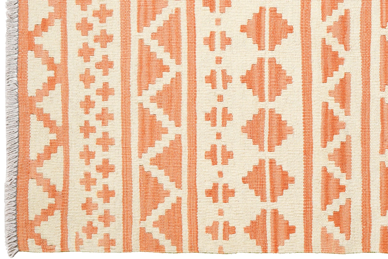 Kelim Gashgai — Handmade, 104x146 cm, Beige, 100% Virgin Wool | View 3