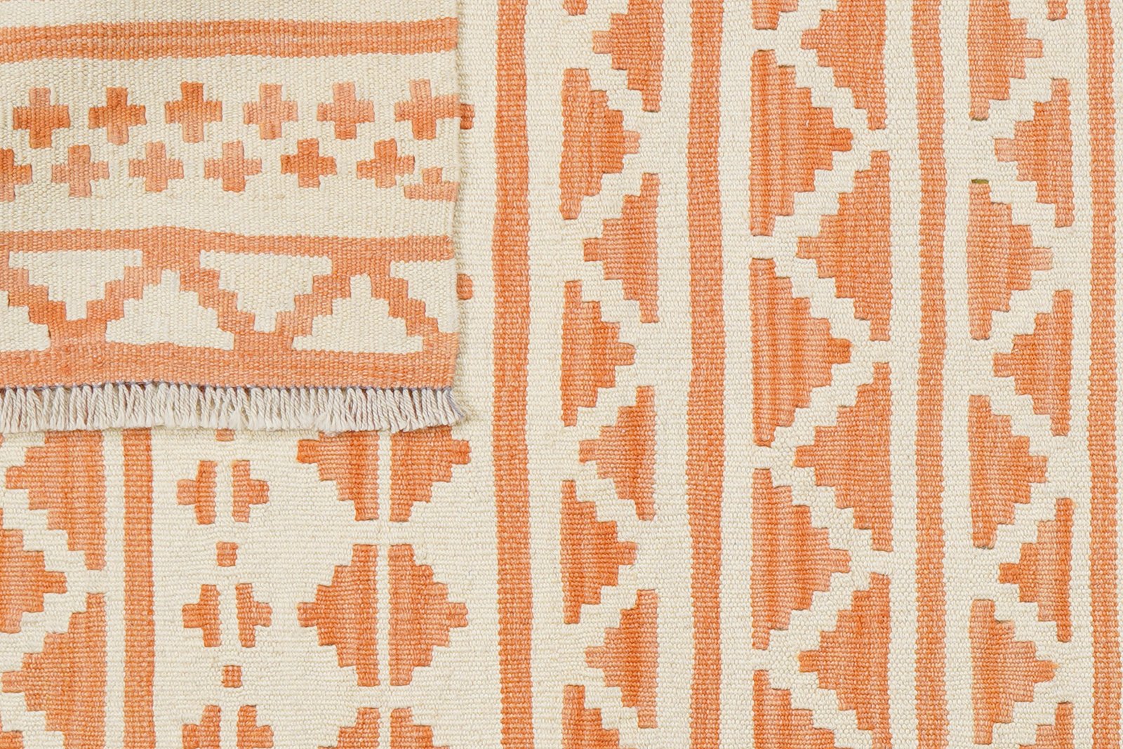Kelim Gashgai — Handmade, 104x146 cm, Beige, 100% Virgin Wool | View 6