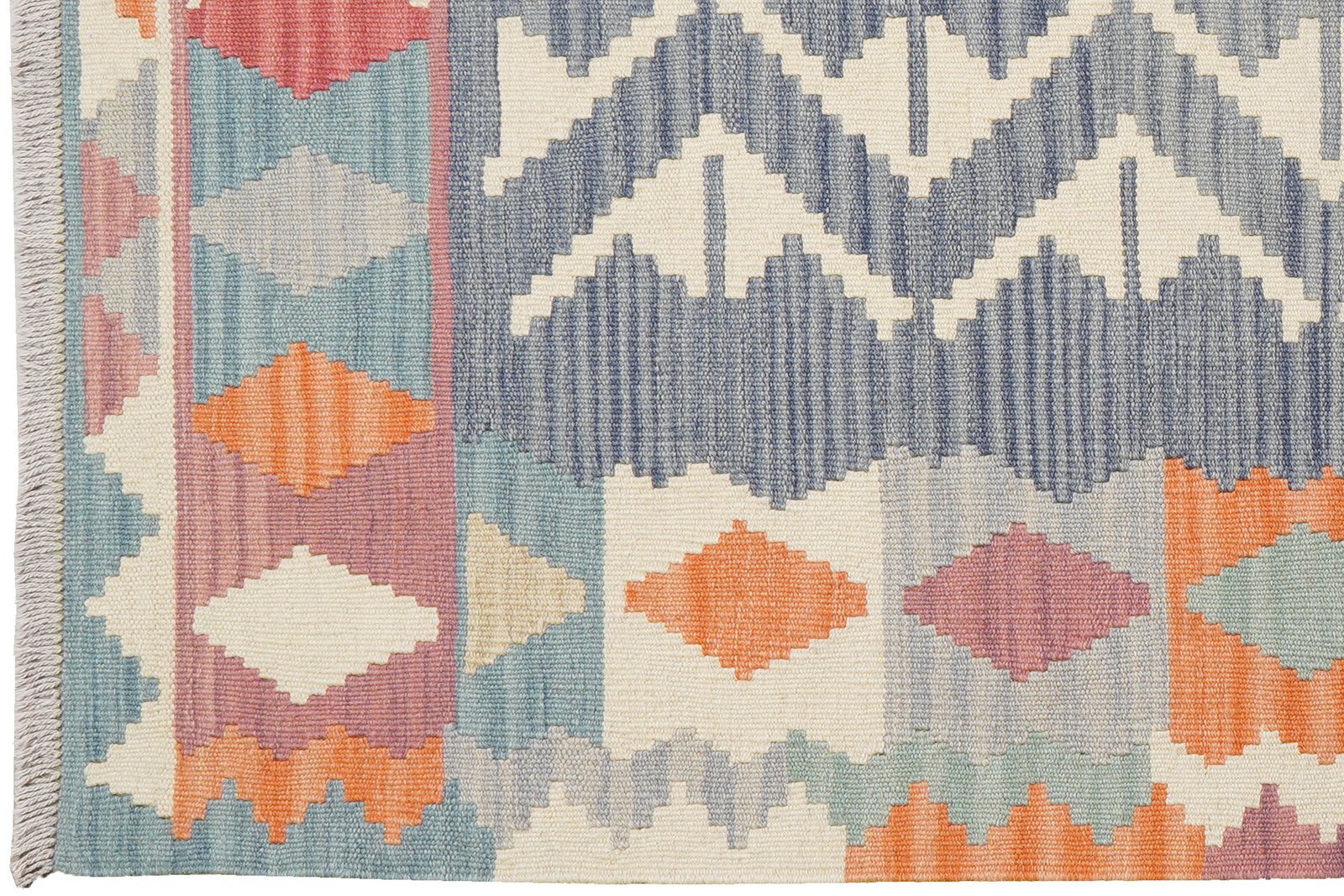 Kelim Gashgai — Handmade, 103x153 cm, Blue, 100% Virgin Wool | View 3