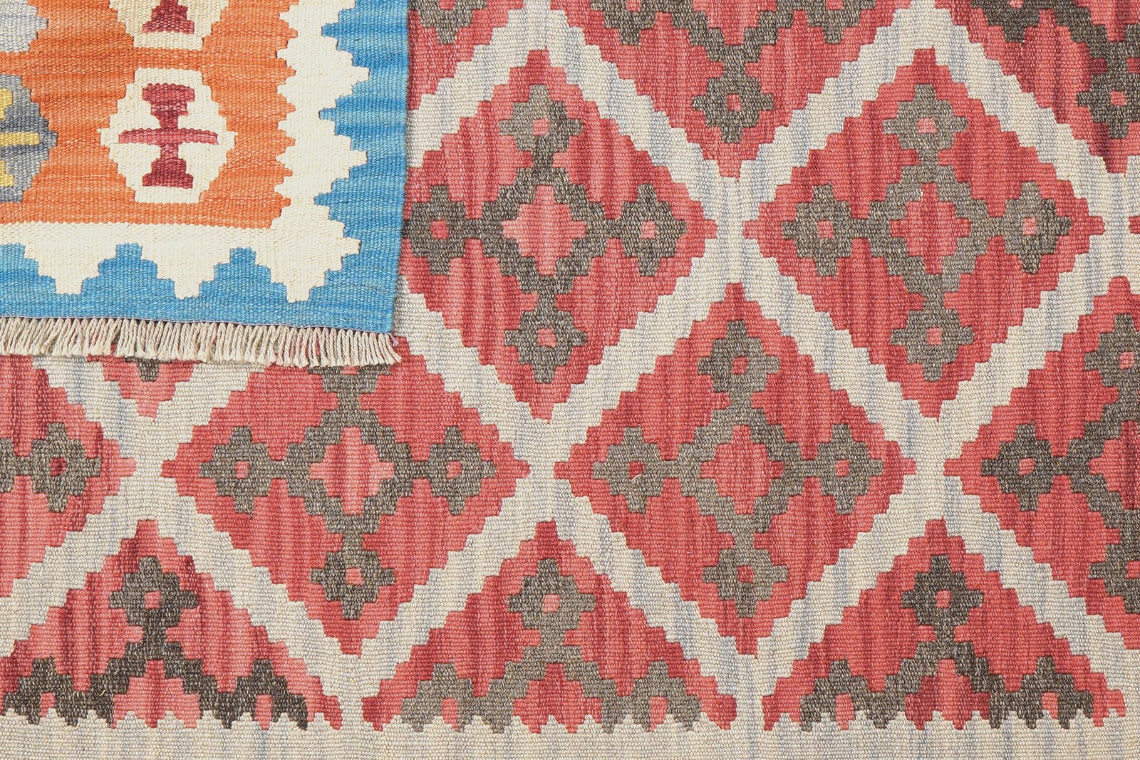 Kelim Gashgai — Handmade, 130x177 cm, Blue, 100% Virgin Wool | View 6