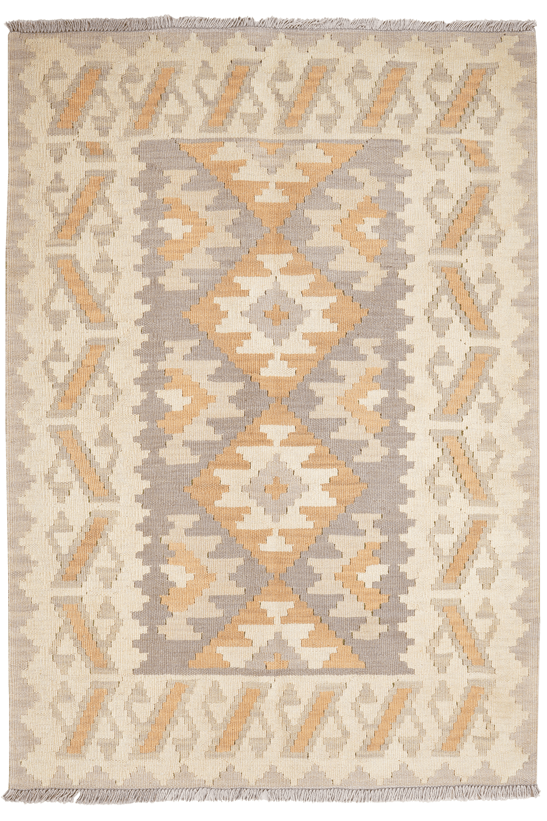 Kelim Gashgai — Handmade, 120x174 cm, Grey, 100% Virgin Wool | Main view