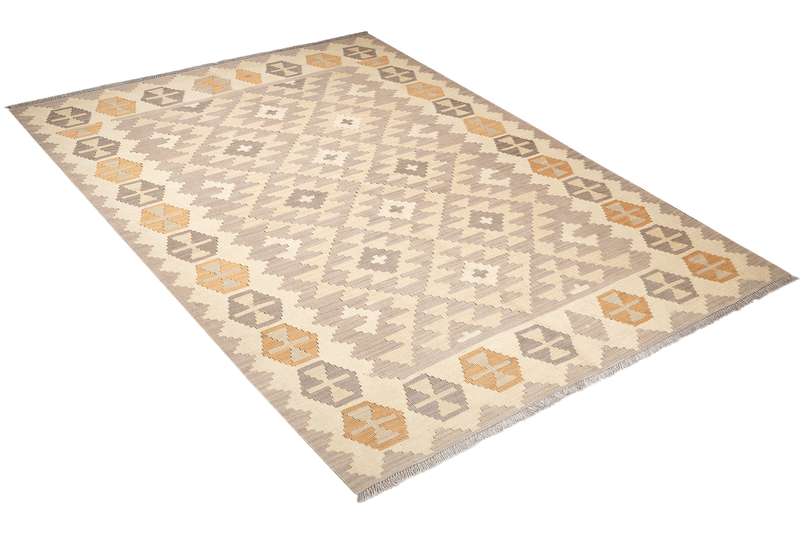 Kelim Gashgai — Handmade, 174x234 cm, Grey, 100% Virgin Wool | View 4