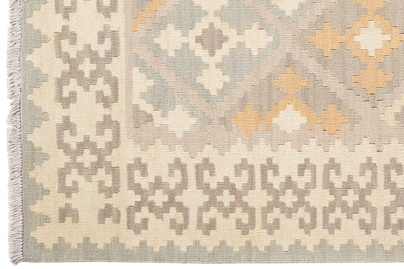 Kelim Gashgai — Handmade, 119x169 cm, Grey, 100% Virgin Wool | View 3