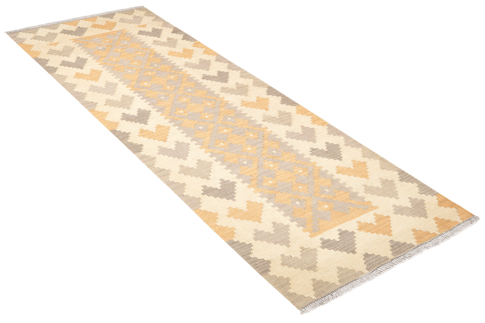 Kelim Gashgai — Handmade, 80x208 cm, Grey, 100% Virgin Wool | View 4