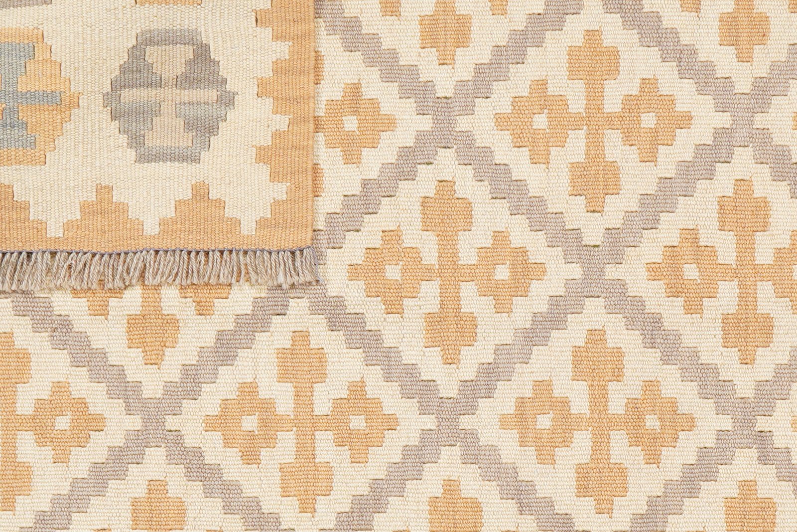Kelim Gashgai — Handmade, 106x150 cm, Grey, 100% Virgin Wool | View 6