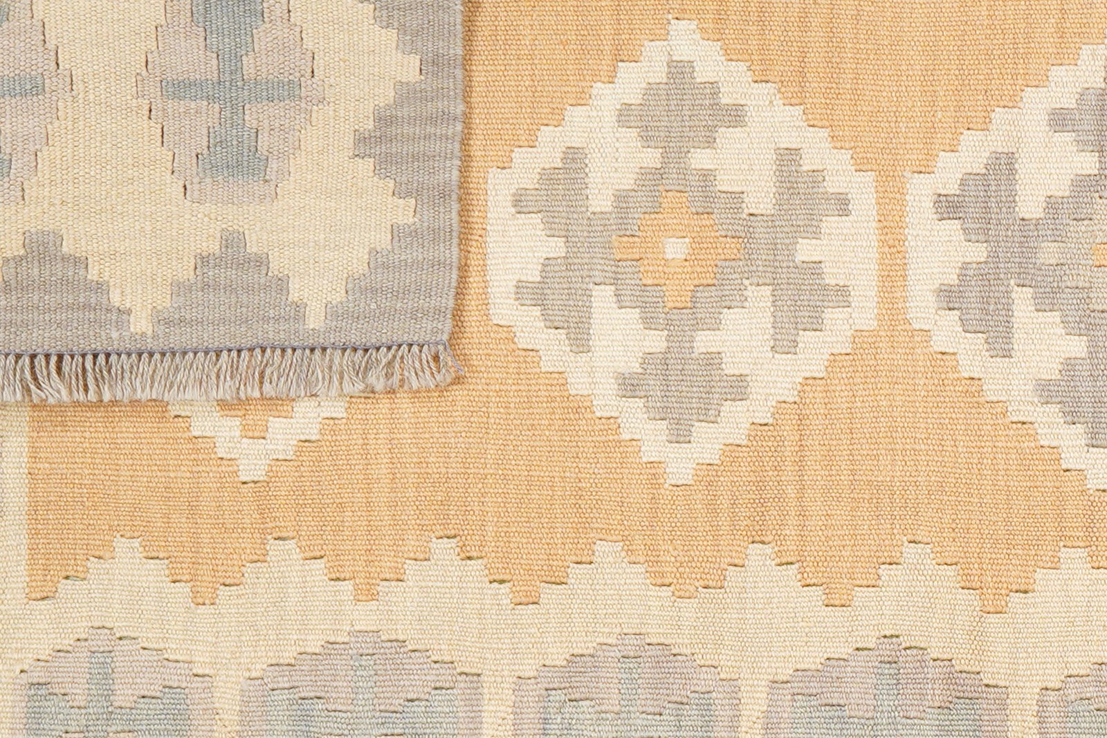 Kelim Gashgai — Handmade, 84x193 cm, Grey, 100% Virgin Wool | View 6