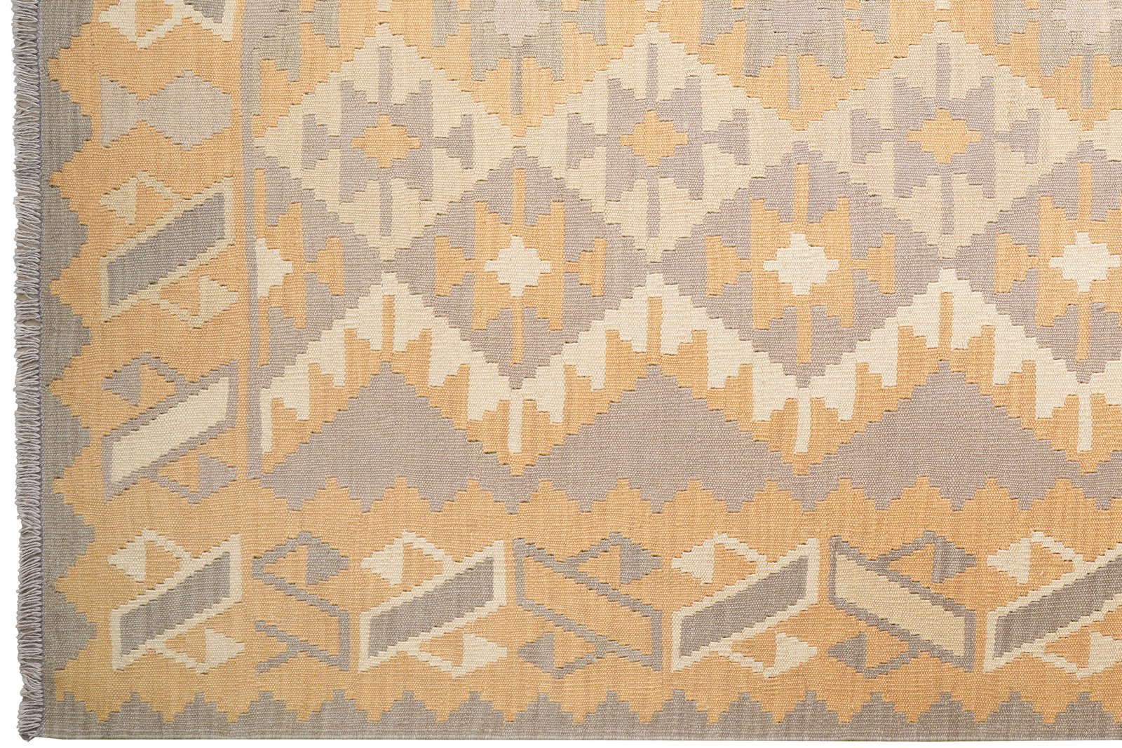 Kelim Gashgai — Handmade, 197x294 cm, Beige, 100% Virgin Wool | View 3