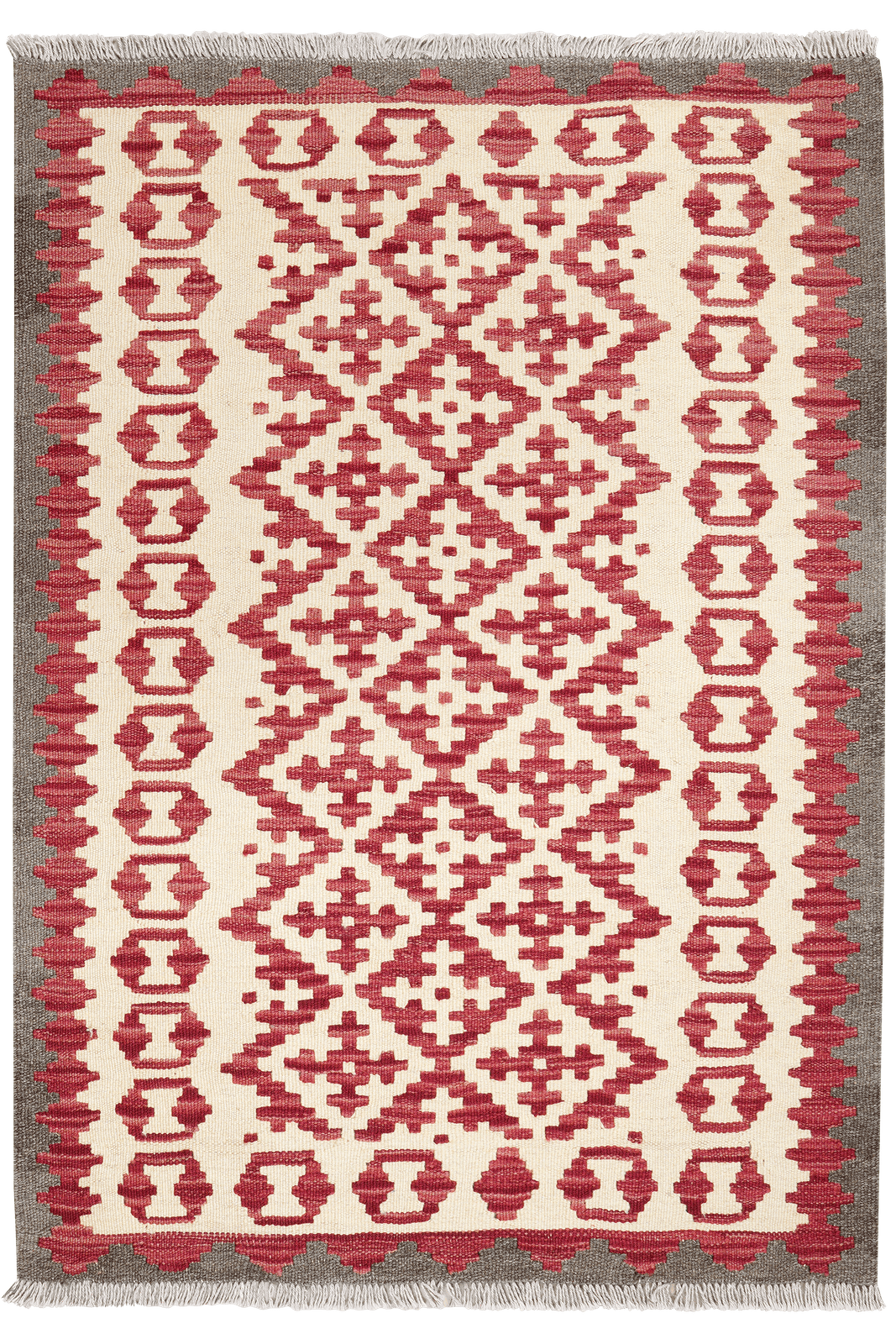 Kelim Gashgai — Handmade, 103x147 cm, Beige, 100% Virgin Wool | Main view