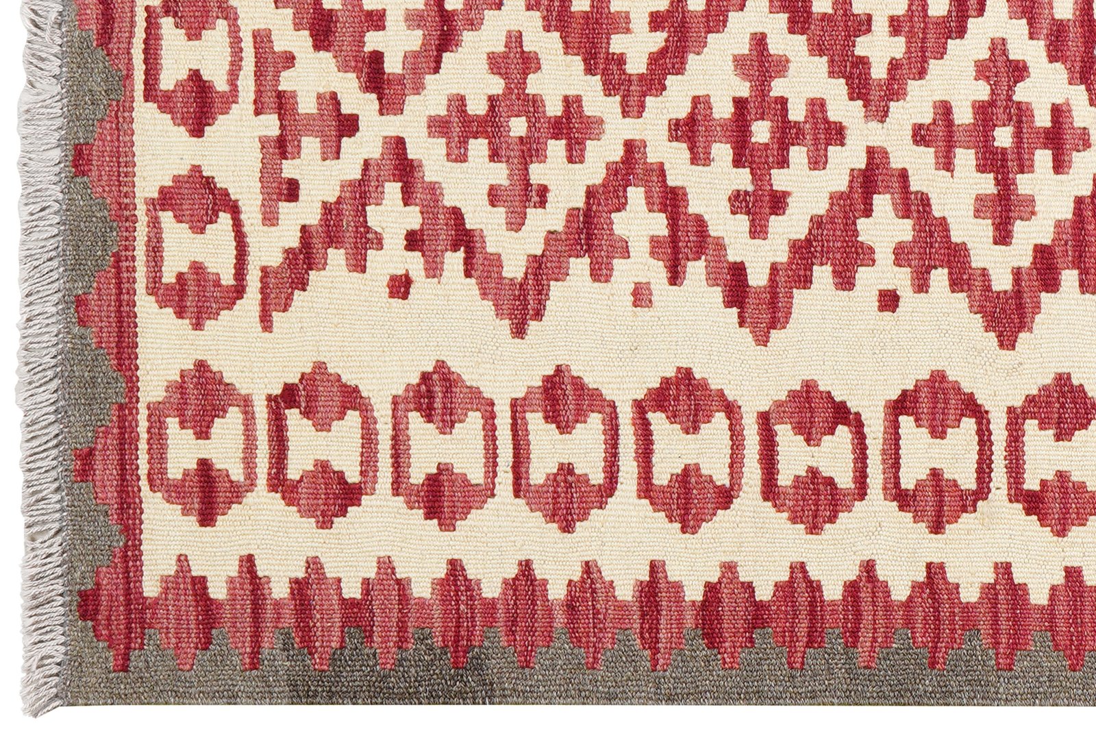 Kelim Gashgai — Handmade, 103x147 cm, Beige, 100% Virgin Wool | View 3