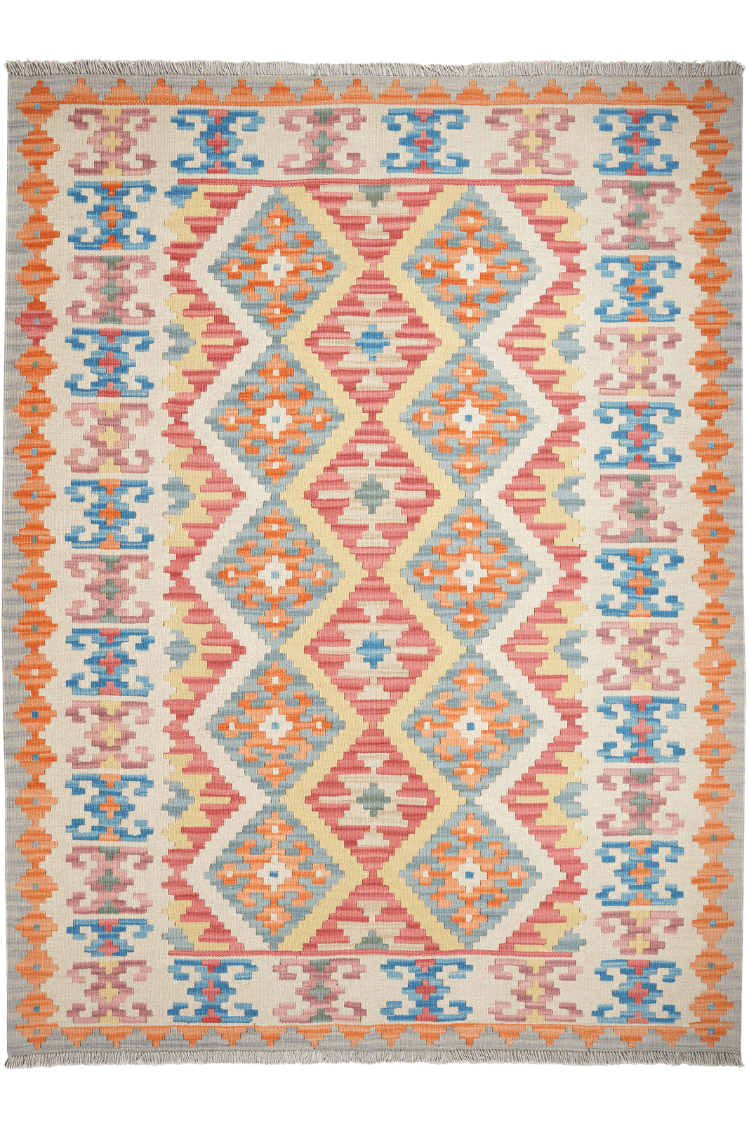 Kelim Gashgai — Handmade, 173x232 cm, Yellow, 100% Virgin Wool | Main view