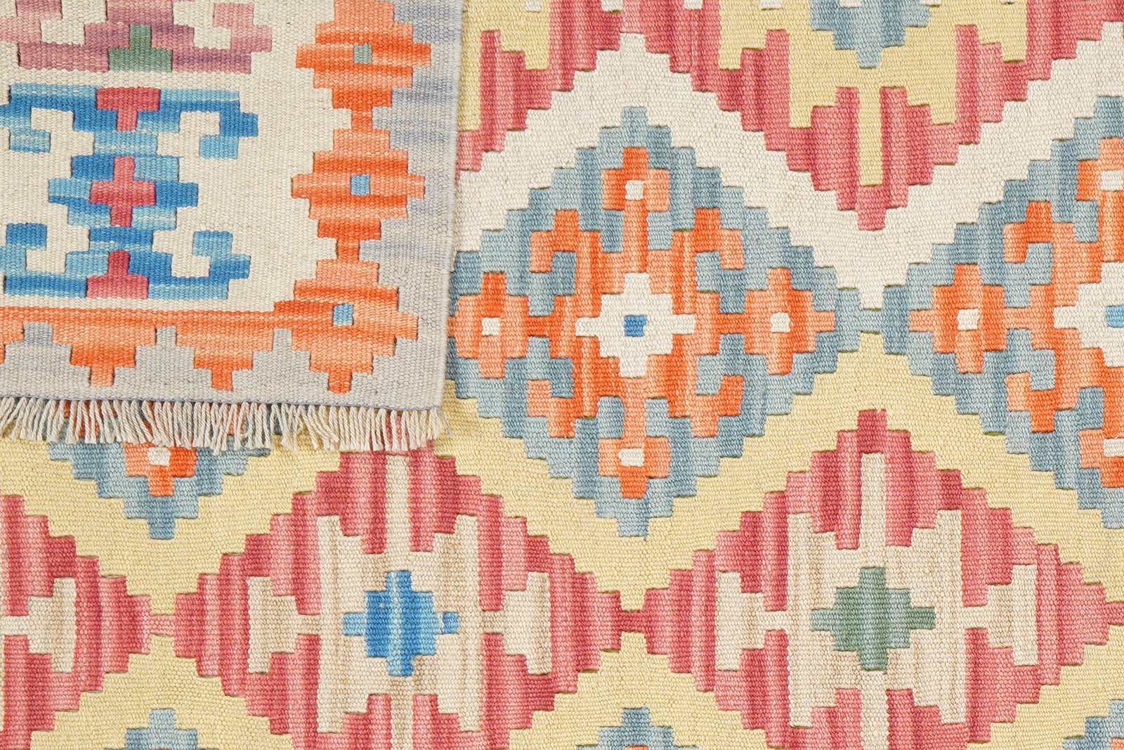 Kelim Gashgai — Handmade, 173x232 cm, Yellow, 100% Virgin Wool | View 6