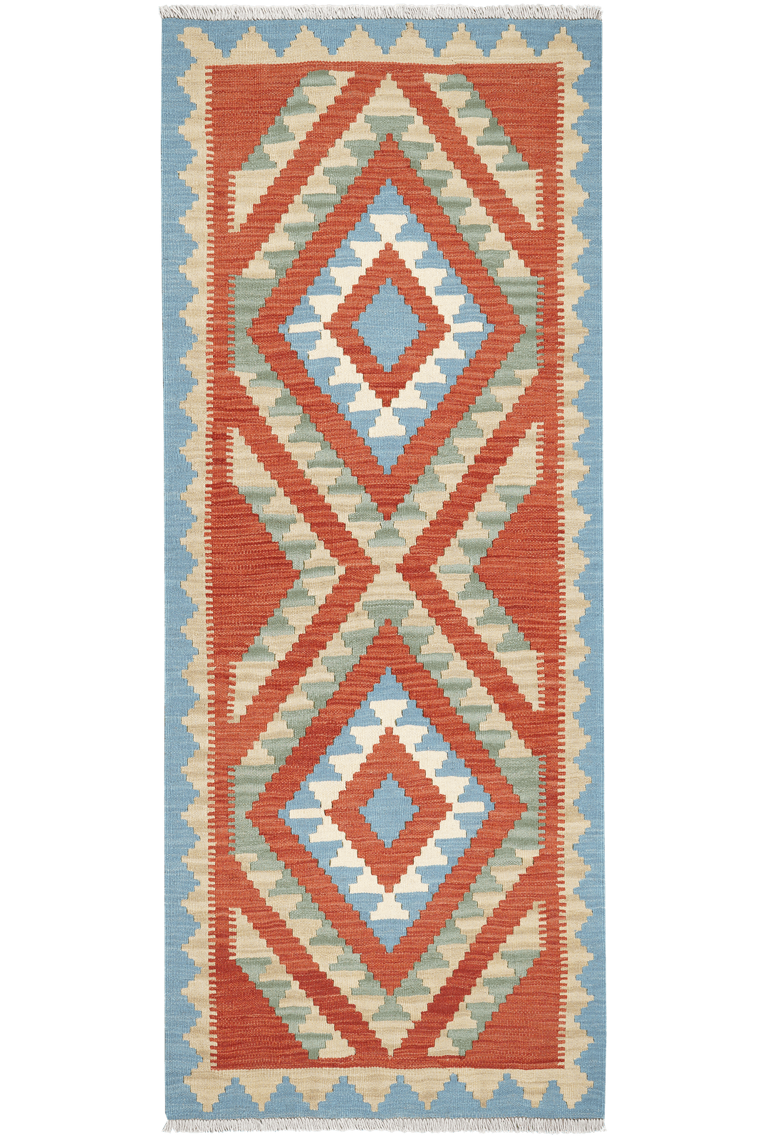 Kelim Gashgai — Handmade, 81x208 cm, Red, 100% Virgin Wool | Main view
