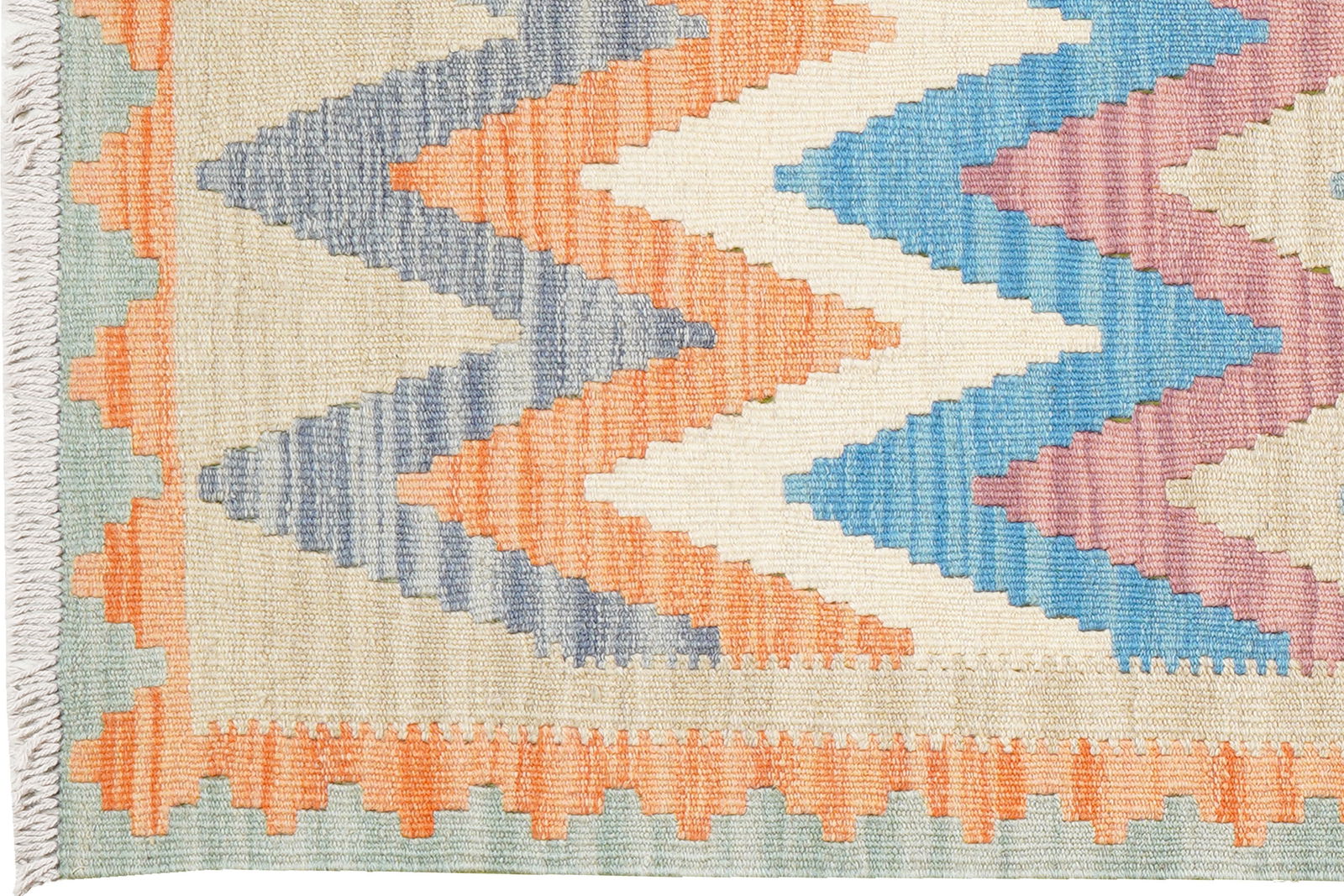 Kelim Gashgai — Handgefertigt, 190x83 cm, Orange, 100% Virgin Wool | View 4