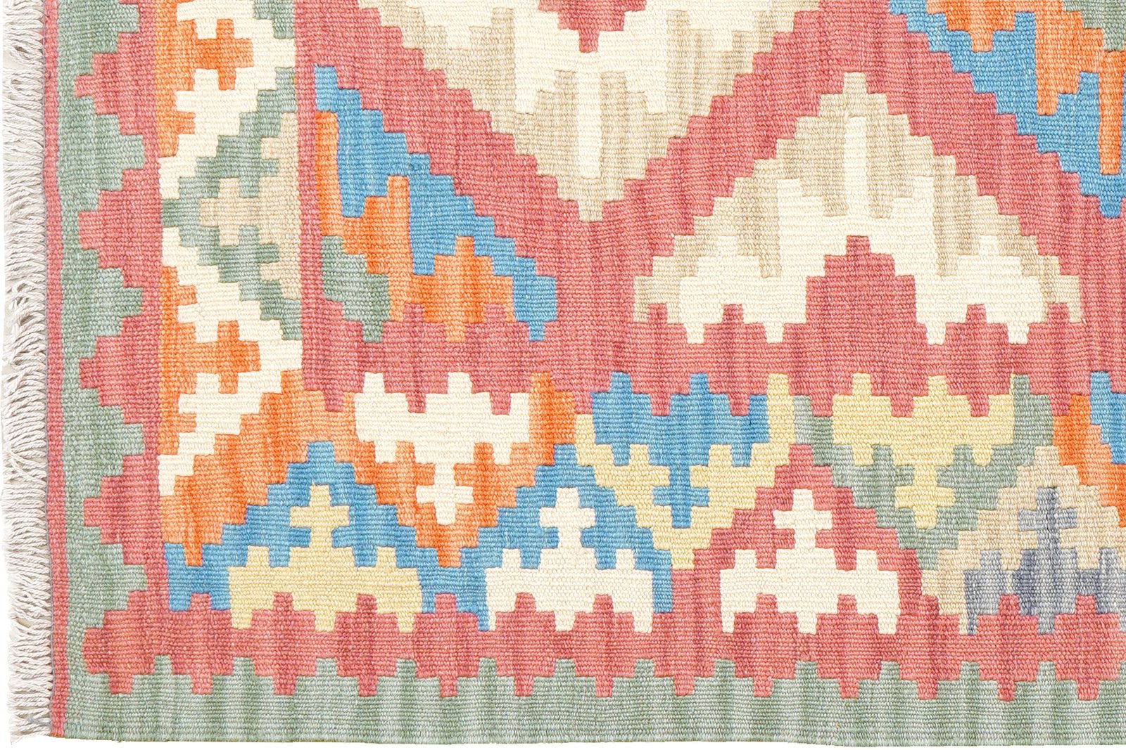 Kelim Gashgai — Handmade, 105x147 cm, Red, 100% Virgin Wool | View 3