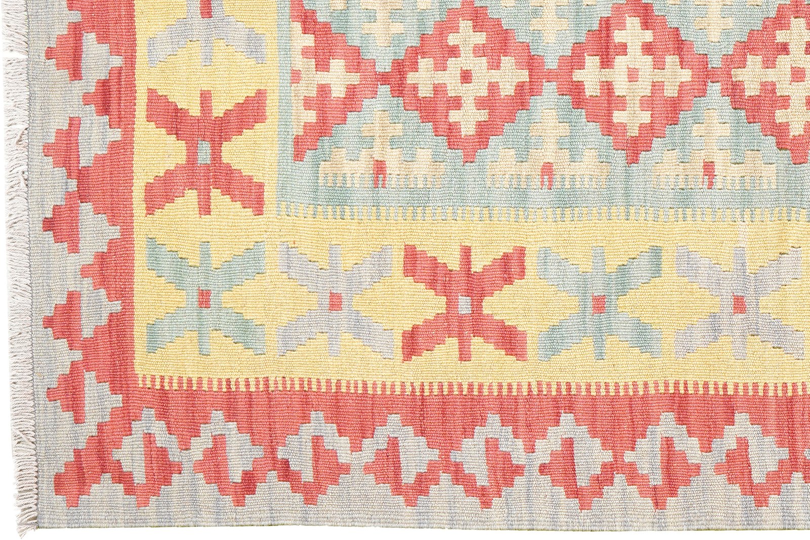 Kelim Gashgai — Handmade, 121x184 cm, Green, 100% Virgin Wool | View 3