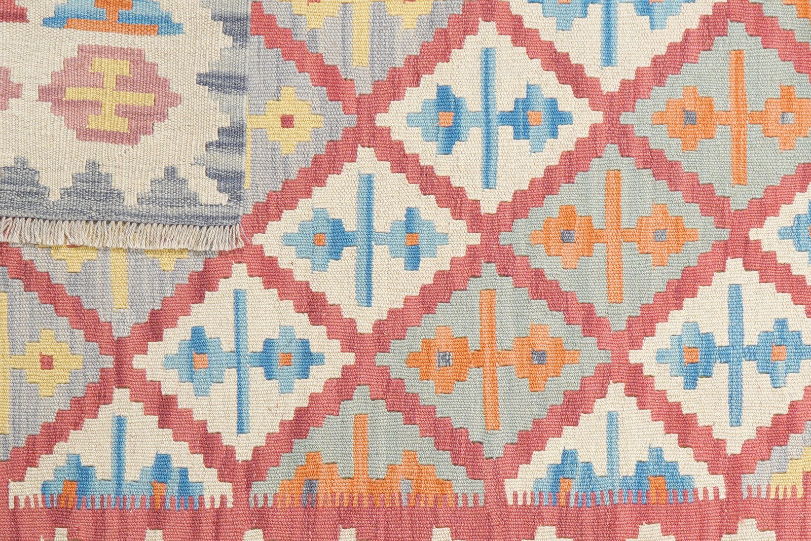 Kelim Gashgai — Handmade, 122x170 cm, Red, 100% Virgin Wool | View 6