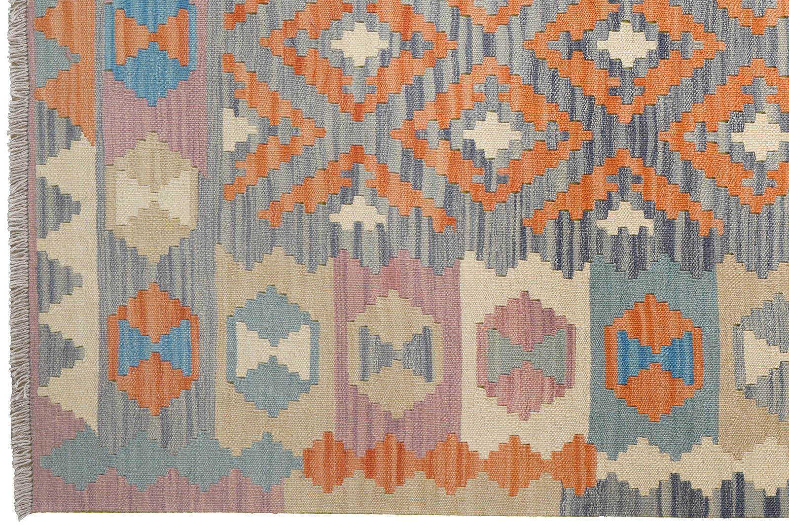 Kelim Gashgai — Handmade, 171x241 cm, Blue, 100% Virgin Wool | View 3