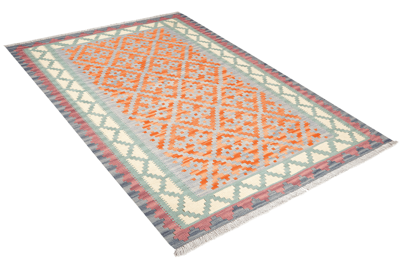 Kelim Gashgai — Handmade, 125x172 cm, Grey, 100% Virgin Wool | View 4
